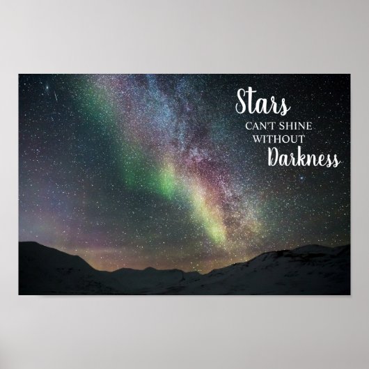 Inspiration Nighttime Aurora Northern Lights Poster (Vorne)