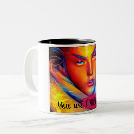 Inspiration Nouveau Cup Design "You are Phantastis Zweifarbige Tasse (Vorderseite Links)