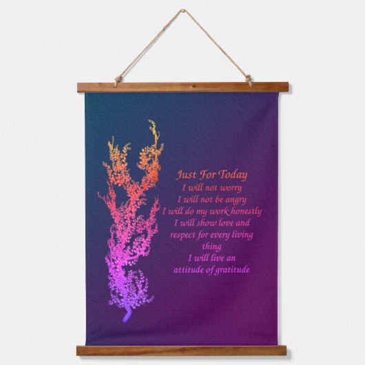 Inspiration nur für heute schwarz wandteppich mit holzrahmen (Vorderseite)