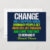 Inspiration Obama zitiert politischen Wandel Postkarte (Vorne/Hinten)