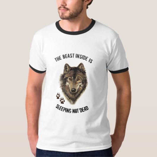 Inspiration oder Motivierend Zitat Wolf Tier T-Shirt (Vorderseite)