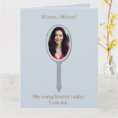 Inspiration Personalisiert Foto Hand Mirror Blue Karte (Gelbe Blume)