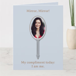 Inspiration Personalisiert Foto Hand Mirror Blue Karte