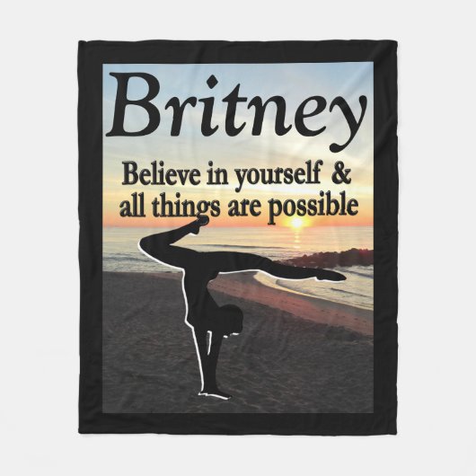 INSPIRATION PERSONALISIERT GYMNAST GIRL BLANKET FLEECEDECKE (Vorderseite)