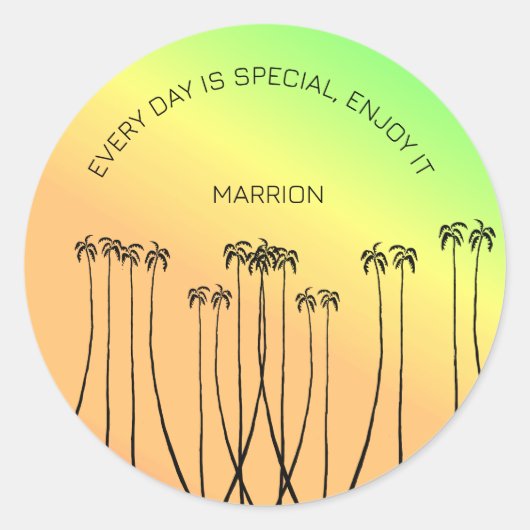 Inspiration, Phantastischer tropischer Sommer Runder Aufkleber (Vorderseite)