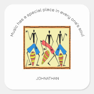 Inspiration, Phantastisches afrikanisches Trommeln Quadratischer Aufkleber