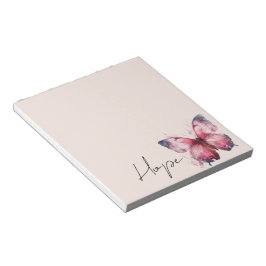 Inspiration Pink Blush Hope Butterfly Notizblock