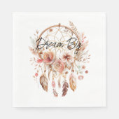 Inspiration Pink Dream Catcher Boho Floral Serviette (Vorderseite)