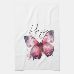 Inspiration Pink Hope Butterfly Geschirrtuch