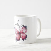 Inspiration Pink Hope Butterfly Kaffeetasse (VorderseiteRechts)