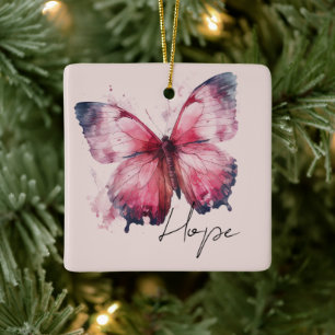 Inspiration Pink Hope Butterfly Keramikornament