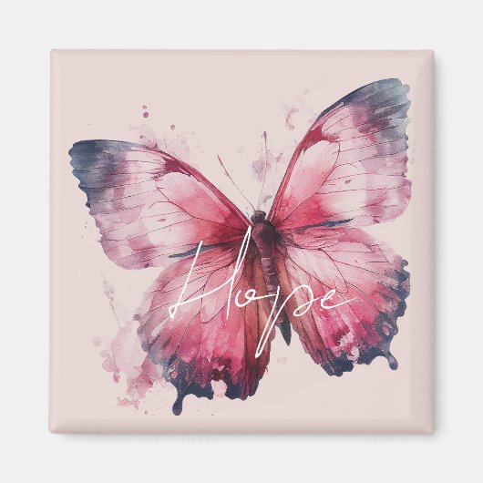 Inspiration Pink Hope Butterfly Magnet (Vorne)