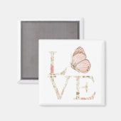 Inspiration Pink Liebe Schmetterling Blume Magnet (Vorderseite/Rückseite)