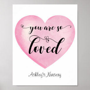 Inspiration Pink Liebe Zitat White Heart Poster