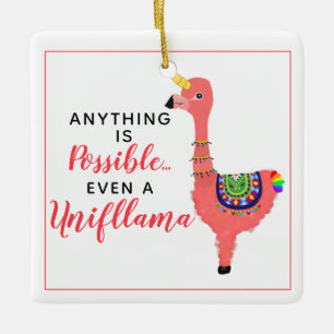 Inspiration Pink Unicorn Flamingo Llama Xmas Keramikornament