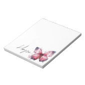 Inspiration Pink White Hope Butterfly Notizblock (Rotiert)