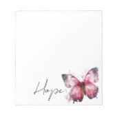 Inspiration Pink White Hope Butterfly Notizblock (Vorderseite)