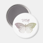 Inspiration Pink Yellow Dream Butterfly Magnet (Vorderseite/Rückseite)