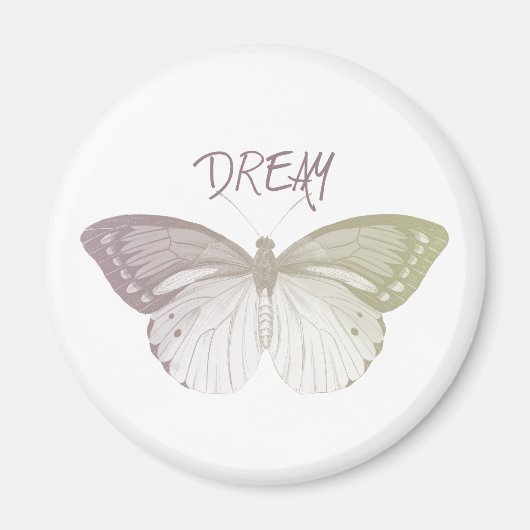 Inspiration Pink Yellow Dream Butterfly Magnet (Vorne)