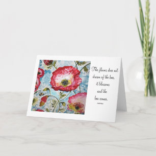 Inspiration Poetry Poppies Bee Art Card Karte