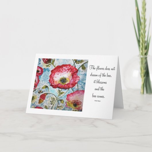 Inspiration Poetry Poppies Bee Art Card Karte (Vorderseite)