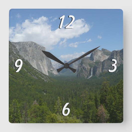 Inspiration Point in Yosemite National Park Quadratische Wanduhr (Vorderseite)