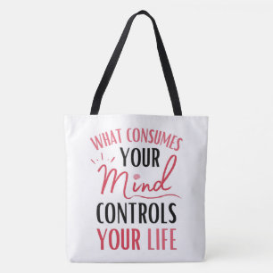 Inspiration positive Zitat Red Black Tasche