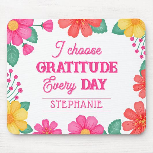 Inspiration Positivität Anpassbare Blüte Mousepad (Vorne)