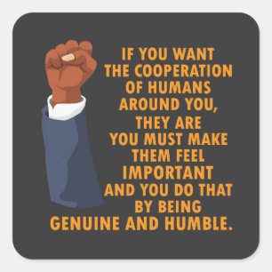 Inspiration Power Führer Schwarze Geschichte Monat Quadratischer Aufkleber