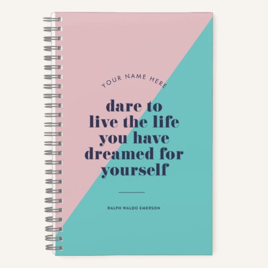 Inspiration Quote Color Block Notebook Notizblock (Vorderseite)