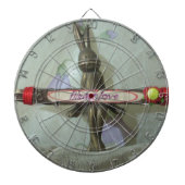 Inspiration Rabbit: Immer Liebe Zeichenkunst druck Dartscheibe (vorne)