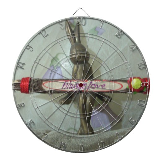 Inspiration Rabbit: Immer Liebe Zeichenkunst druck Dartscheibe (vorne)