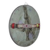 Inspiration Rabbit: Immer Liebe Zeichenkunst druck Dartscheibe (Vorderseite Links)