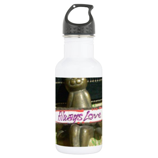 Inspiration Rabbit: Immer Liebe Zeichenkunst druck Edelstahlflasche (Vorderseite)