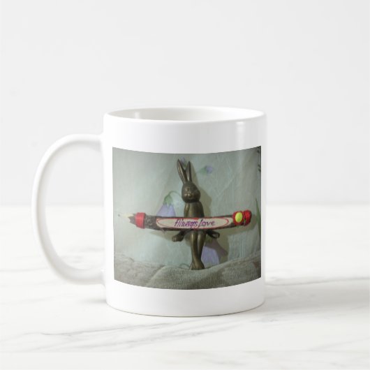 Inspiration Rabbit: Immer Liebe Zeichenkunst druck Kaffeetasse (Links)