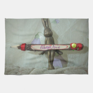 Inspiration Rabbit: Immer Liebe Zeichenkunst druck Küchentuch