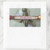 Inspiration Rabbit: Immer Liebe Zeichenkunst druck Rechteckiger Aufkleber (Tasche)