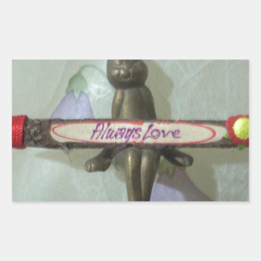 Inspiration Rabbit: Immer Liebe Zeichenkunst druck Rechteckiger Aufkleber (Vorderseite)