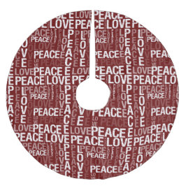 Inspiration Red White Peace Liebe Polyester Weihnachtsbaumdecke