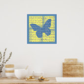 Inspiration Redewendungen Zitate Blue Butterfly Po Poster (Küche)