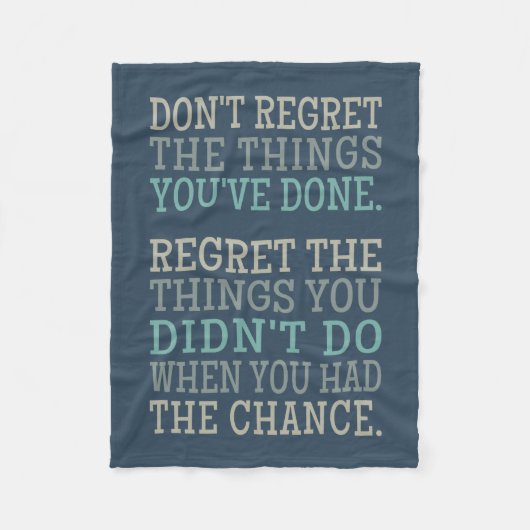 Inspiration REGRETS Vlies Decke (Vorderseite)