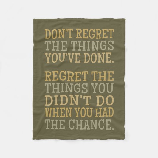 Inspiration REGRETS Vlies Decke (Vorderseite)