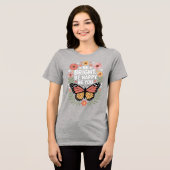 Inspiration Retro Floral Butterfly T-Shirt Tri-Blend Shirt (Vorderseite voll)
