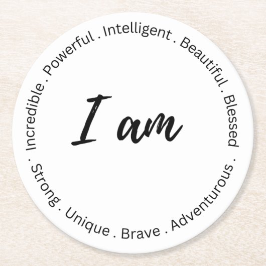 Inspiration Runder Pappuntersetzer (Vorderseite)