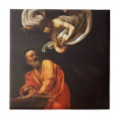 Inspiration Saint Matthew Caravaggio Malkunst Fliese (Vorderseite)