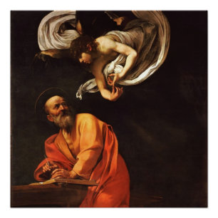 Inspiration Saint Matthew Caravaggio Malkunst Poster