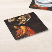 Inspiration Saint Matthew Caravaggio Malkunst Rechteckiger Pappuntersetzer (angewinkelt)