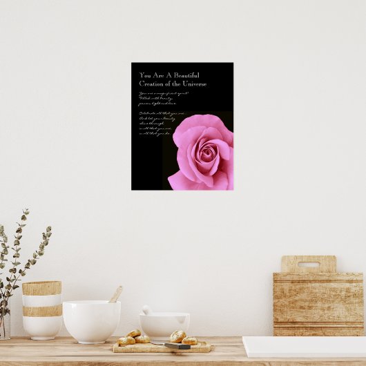 Inspiration Schöne Rosa Rose Poster (Küche)