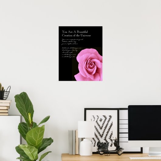 Inspiration Schöne Rosa Rose Poster (Heimbüro)
