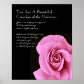 Inspiration Schöne Rosa Rose Poster (Vorne)